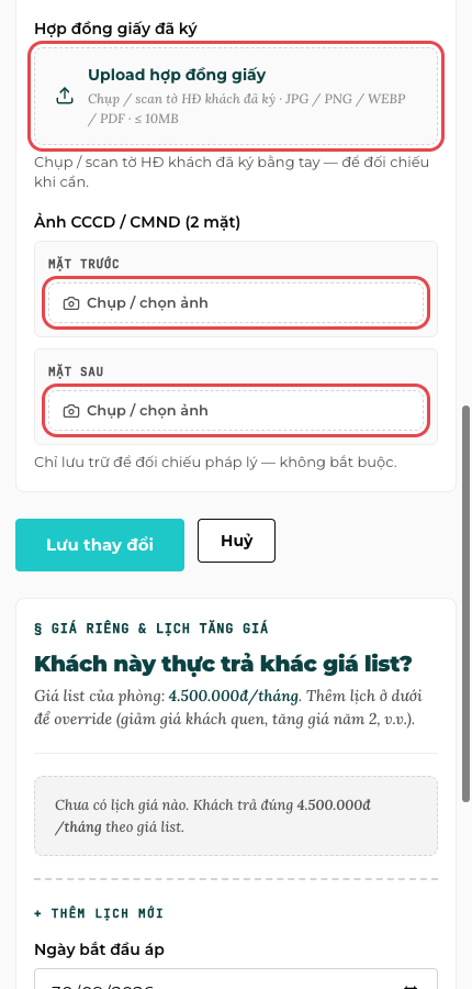 Trang Sửa khách: tải hợp đồng giấy và chụp CCCD hai mặt